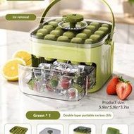 One-Touch Press Easy Release Ice Cube Tray, Double Layer With Lid Ice Mold, Large Capacity Ice Stora