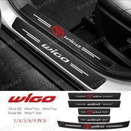 Toyota Wigo Car Door Sill Sticker Anti-Scratch Carbon Fi    r leather Sticker Trunk Protector Sticke