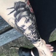 Geisha Prajna Waterproof Arm Tattoo Sticker for Women, Lily Arm Tattoo