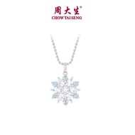 CTS Zircon เงินสร้อยคอรูปเกล็ดหิมะหมุนได้โรแมนติก CHOW TAI SENG ไม่มีค่า S0N301968CH (ฟรีโซ่ S925)