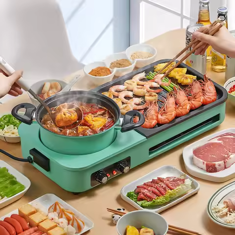 3-in-1 Electric Pot (with Grill & Frying Pan) - 1600W