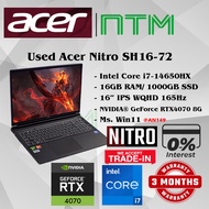 #AN149 USED ACER SHADOW SH16 Gaming Laptop intel Core i7-14650HX 16GB 1TB SSD 16" 2K Nvidia RTX4070 