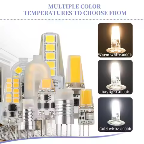 20PCS G4 LED COB Lamp 1.2W 2W 3W 3000K 4000K 6000K COB LED BulbAC/DC 12V Lampada LED COB Chandelier 