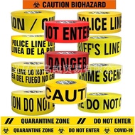 PE Warning Tape Halloween English Warning CAUTION Decorative Tape Glue-Free Disposable Warning Tape 