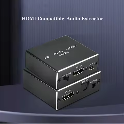 4K HDMI-compatible Audio Extractor Stereo Extractor Converter Optical TOSLINK SPDIF + 3.5mm Audio Sp