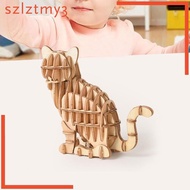 [szlztmy3] Puzzle Toy Portable Develop Shape Puzzle Assembly Game Wooden 3D Cat Puzzle