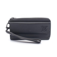【二手】路易威登LOUIS VUITTON L型拉鍊長皮夾 Zippy Wallet M69831 Noir 小牛皮 Zippy Dragonne 男士二手 B