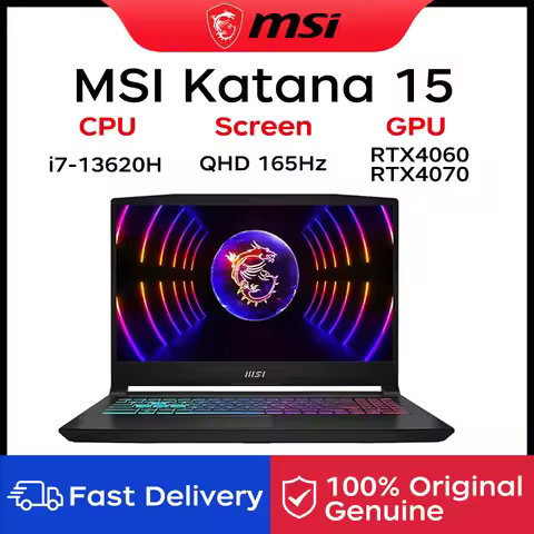 MSI Katana 15 Gaming Laptop 15.6 Inch QHD 165Hz IPS Screen Notebook i7-13620H 16GB 1TB RTX4060 Gamin
