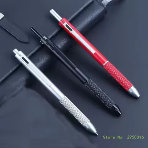 Multicolor Ballpoint Pen 4-Colors-in-1 Multicolor Pen 1.0MM Smooth to Write Retractable Metal Ballpo