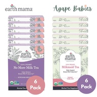 [6-Pk] Earth Mama Angel Baby, Organic Milkmaid Tea/No More Milk Tea (16 Tea Bags) - 2 Types