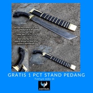 GOLOK KOPAK COUSTOUM FULL TANDUK KERBAU HITAM DAMASKUS PAMOR 30 CM