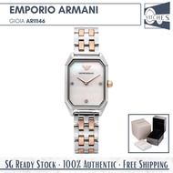 (SG LOCAL) Emporio Armani AR11146 Gioia Rectangular Quartz Stainless Steel Women Watch