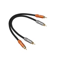 Fosi Audio 2RCA to 2RCA Cable 0.9Ft, Gold-Plated 2 RCA Male to 2 RCA Male Stereo Audio Cable for Hom