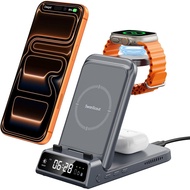 Charging Station for iPhone Air/17, SwanScout 703A, Wireless Charger for iPhone 16/15/14/13/12/11 Se