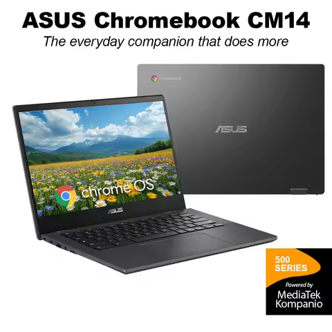 ASUS Chromebook CM1402 14" FHD Laptop,MediaTek Kompanio 520,4GB RAM,Up to 320GB Storage(64GB eMMC+25