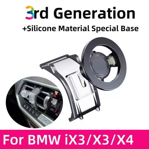 Magnetic Car Phone Holder For BMW ix3 X3 G01 X4 G02 2022-2023 Magsafe Charger 360° Rotation GPS Stan