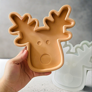 Christmas Mold Elk Tray Concrete Mold Igloo Santa Deer Ornament Plaster Clay Epoxy Resin Silicone Mo