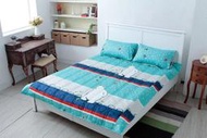【北極熊-藍】雙人舖棉2用被套+床包4件組．100%純棉台灣製造