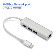 Comfast | Comfast 3Port USB HUB TypeC to Ethernet LAN RJ45 Adapter Wired Network Card Converter Cabl