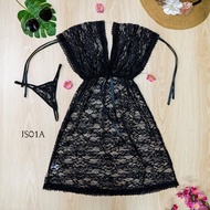 Sexy Lingerie Jumbo Sleepwear Black Lace Batwing SizeBIG JS01A