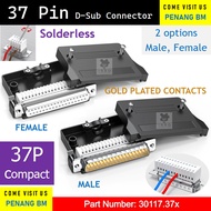 [Solderless Compact] Male Female DB37 D-Sub Solderless Connector 37 Pin Serial Dsub RS-232 RS232 RS4
