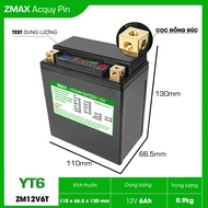 Bình Acquy ZMax Pin Lithium LifePO4 12V 6ah ZMBAL12V6-YT4 Dùng Cho Xe Máy