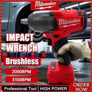 
2026
 Milwaukee 1300NM Cordless Brushless Electric Wrench Large Torque Car Truck Repair Impact Wren
