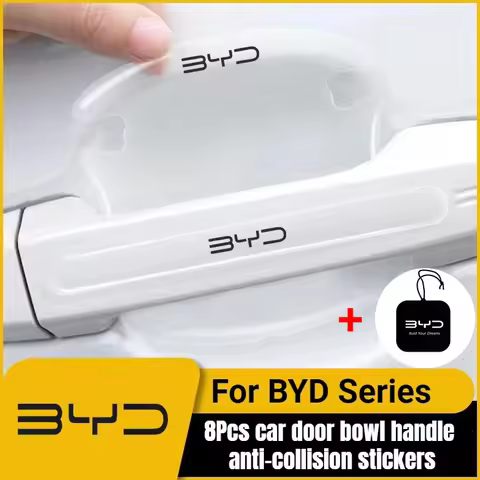8pcs Car Door Bowl Handle Anti-collision Stickers for BYD Atto 3 EV Yuan Plus Song Plus Dmi Dolphin 