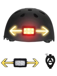 安裝在頭盔上的單車尾燈,帶轉向信號,可無線充電的警示燈,配有遙控器,夜間騎行後向指示燈