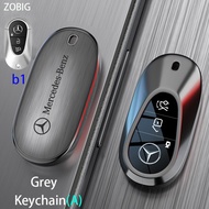 ZOBIG NEW Key Fob Cover for Mercedes Benz Car Key Case Shell with Keychain Fit For 2024 Mercedes Ben