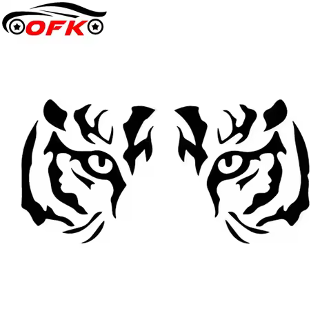 Cool Tiger Eyes Car Sticker Window Decor Vinyl Decal Black/Silver 16.8CM*8.4CM
