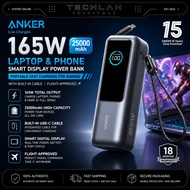 ANKER 165W Laptop&Phone Smart Display PowerBank 25000mAh FastCharging Flight-Approved Built-in USB C