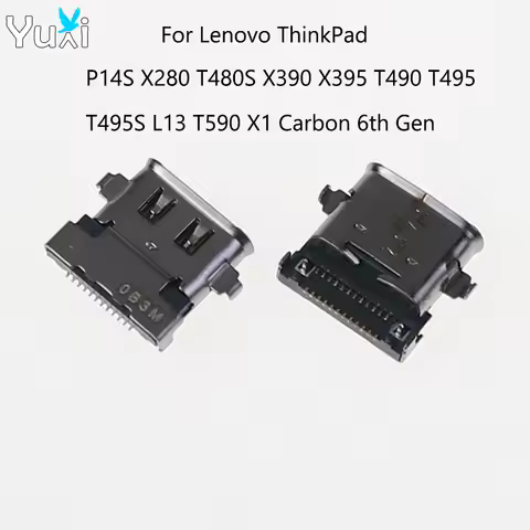 YuXi 1pc For Lenovo ThinkPad X280 T490 T495 T480S X390 L13 T590 X1 Carbon 6th Gen DC Jack USB Type C
