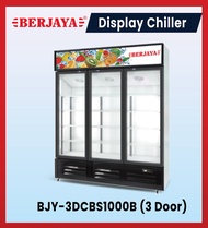 Berjaya Display Chiller (3 Door) BJY-3DCBS1000B | Refrigerator Chiller Showcase for Beverage, Cake, 