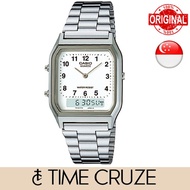 [Time Cruze] Casio AQ-230 Digital Analog Adjustable Stainless Steel White Dial Unisex Watch AQ-230A-