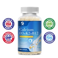 4-in-1 Calcium Supplements for Women & Men - Calcium 600mg with Vitamin D3 K2 B12 5000 IU Supplement