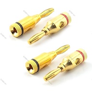 Audio 4mm Banana Plug Cable Connector Socket 24k Gold Plated Musical Speaker for Amplifier 8AWG to 2