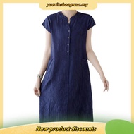 LAHSTORE loose dress with mussel sleeves and side pockets DS03 (Moss Green)