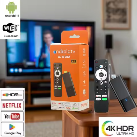 DOAN Android 11 S01 TV Stick HDR 4K 1080P WiFi 6 2.4/5G Smart TV Sticks For Google YouTube NETFLIX N