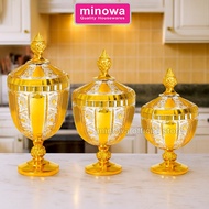 Minowa Stoples Gold Miley Crystal /Stoples Kaca/Stoples Dekoratif/Stoples Snack/Stoples Mewah DG-627