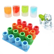 Shooters Ice Cube Maker Shot Glass Freeze Mold Maker Silicone Ice Tray Party 4-Cup (Color:Random)