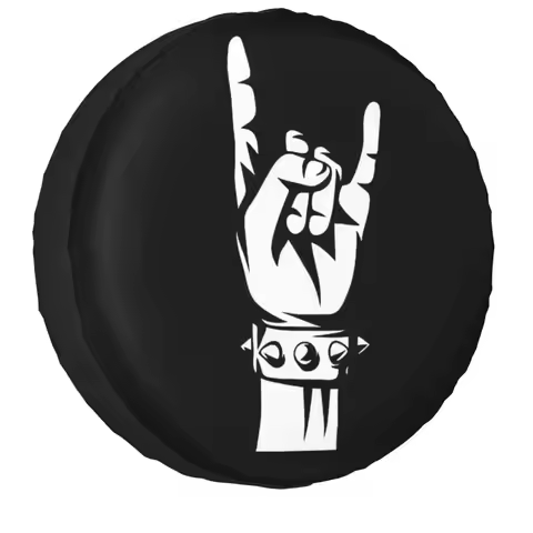 Rock Roll Icon Spare Wheel Tire Cover Universal for Honda CRV Jeep RV SUV 4WD 4x4 Vehicle Accessorie