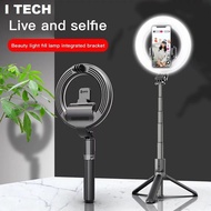 I TECH Selfie Ring Light Wireless Bluetooth Selfie Stick Mini Tripod Handheld Extendable Selfie Stic