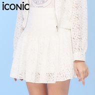 iCONiC SNOWY SKIRT #6262 กระโปรงสั้น  ผ้าลูกไม้ สีขาว กระโปรงย้วย กระโปรงระบาย กระโปรงลูกไม้ กระโปรง