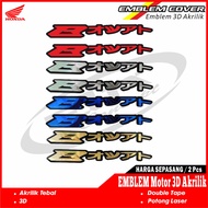 Emblem Logo BEAT Kanji Jepang Motor 3D Timbul Akrilik Variasi Modip sepasang