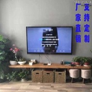 老榆木板材電視櫃擱板實木簡約電視背景牆一字隔板實木電視櫃