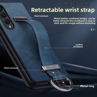 [Wrist Strap Bracket]Samsung Fold6Phone case Fold5Lens Protection Fold4Leather Folding Phone Case