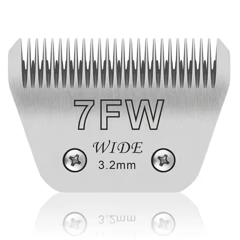7FW Detachable Animal Stainless Steel Wide Blade Compatible with Andis, Oster A5, Wahl KM10 Clipper,