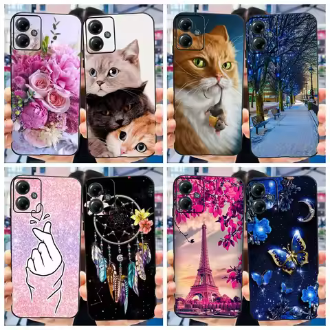 Back Cover For Motorola Moto G14 Case Luxury Painted Cover Soft Silicone Phone Case For Moto G14 G 1