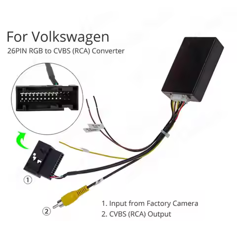 12V Backup Camera Converter RGB To AV Parking Camera Decoder Reversing Camera Signal Converter for V